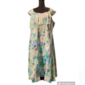 Dress Barn Plus Size Women's Floral A-Line Scoop Neck Sleeveless Dress